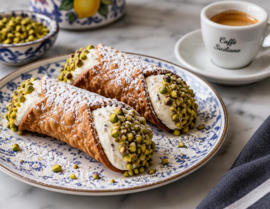 Pistachio cannoli