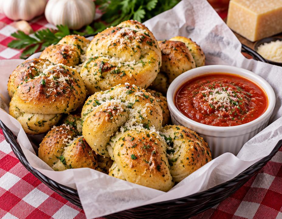Garlic knots with marinara